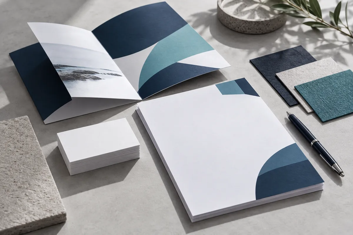 Business cards, brochures and printed stationery